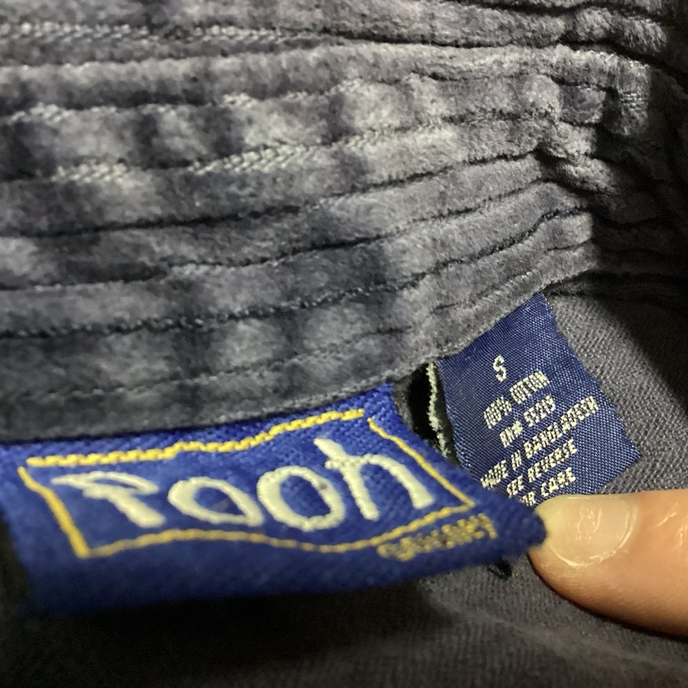 Vintage Disney Pooh Corduroy Shirt S Gray Purple Eeyore Piglet‎ Button Down - Picture 9 of 12